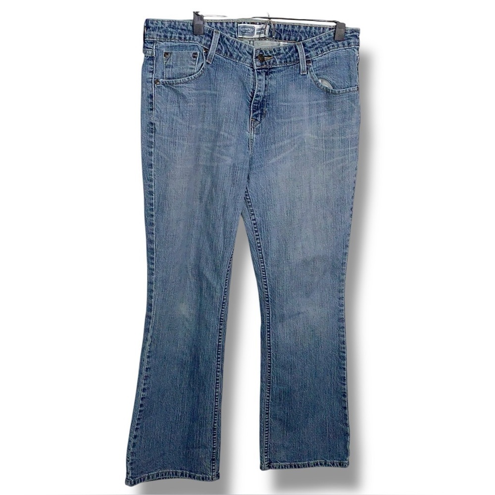 Size 14 Levi Signature Low Rise Bootcut Blue Denim Jeans Cotton Blend Western